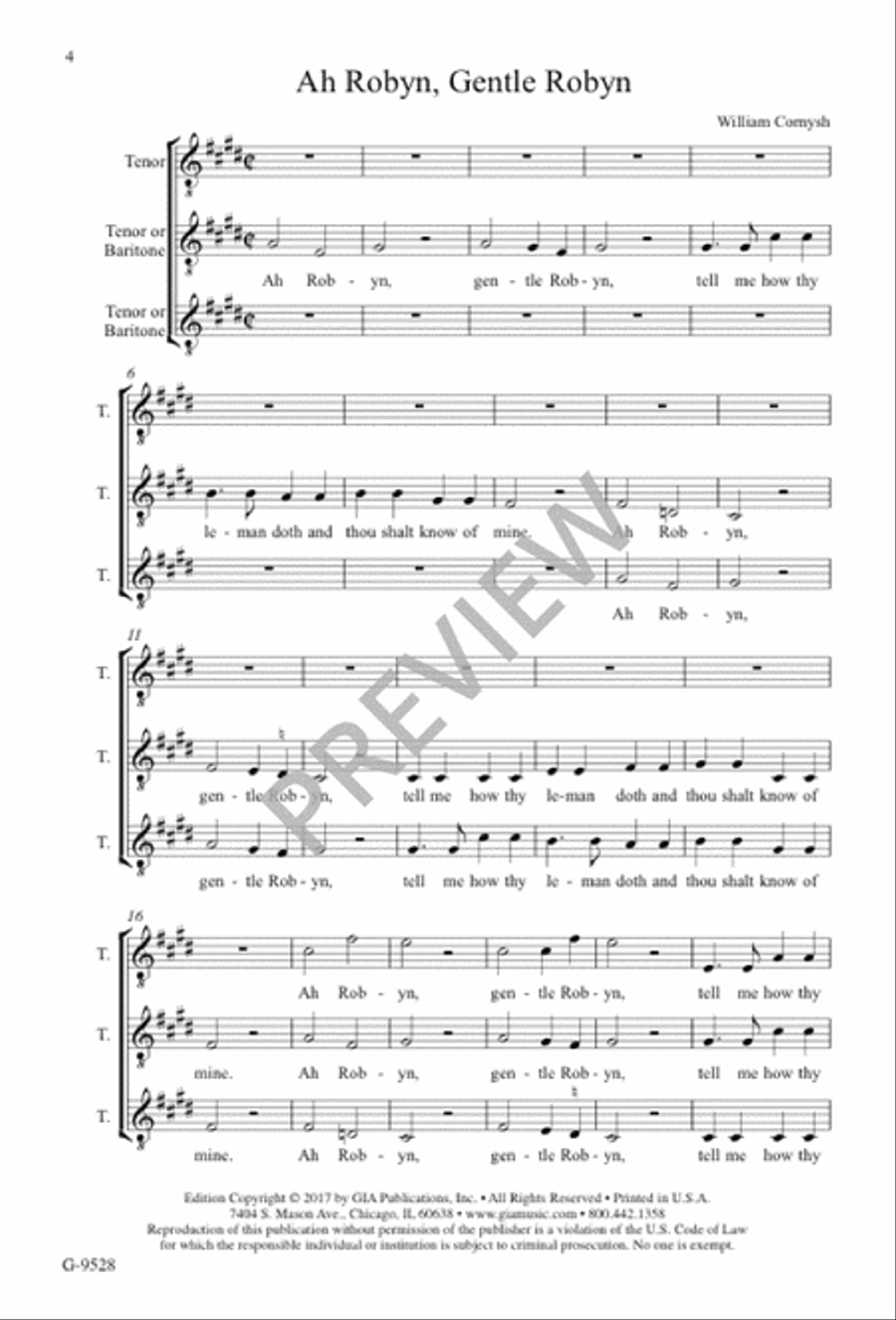 Ah Robyn, Gentle Robyn Ah Robyn, Gentle Robyn 3-Part scores gallery preview page 4