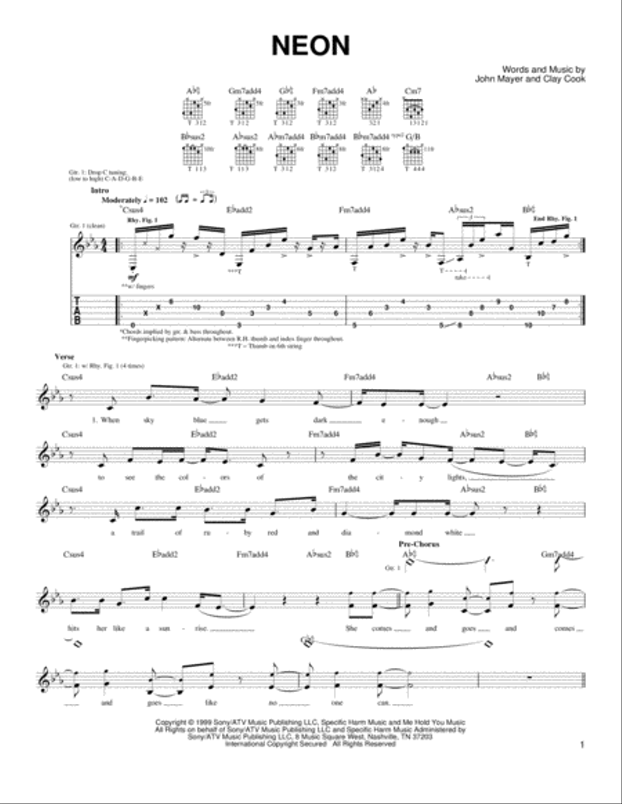 Neon Acoustic Guitar scores gallery preview page 1