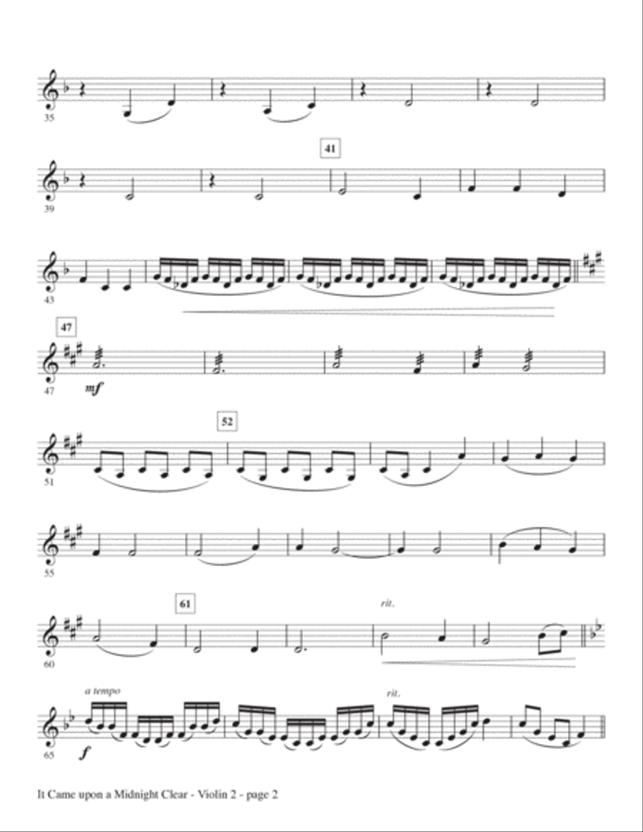 It Came Upon a Midnight Clear - Violin 2 Choir scores gallery preview page 2