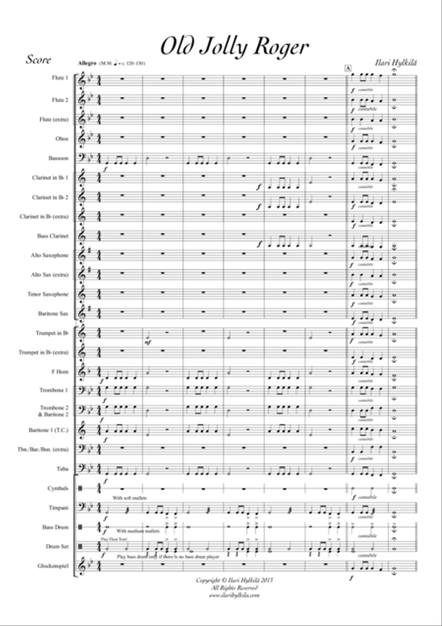 Old Jolly Roger (For Young Band - Score and the parts) Concert Band scores gallery preview page 1