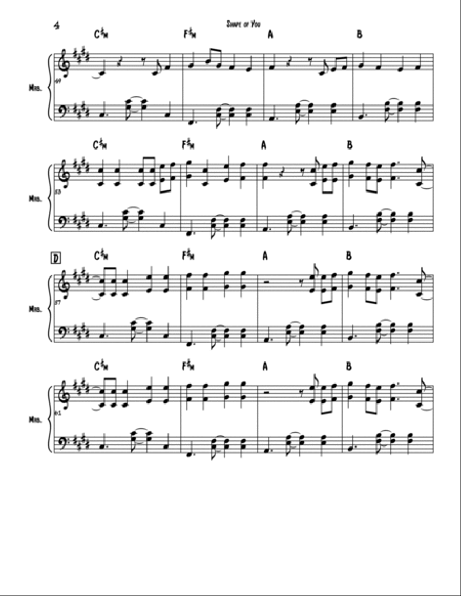 Shape Of You Marimba scores gallery preview page 4