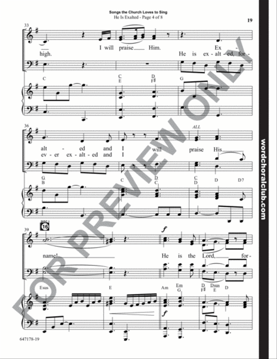 Songs the Church Loves to Sing - Choral Book 4-Part scores gallery preview page 20