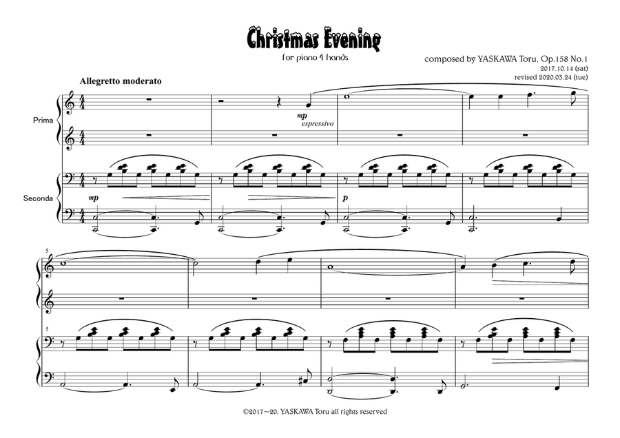 Christmas for Two for piano with 4 hands, Op.158 1 Piano, 4-Hands scores gallery preview page 4
