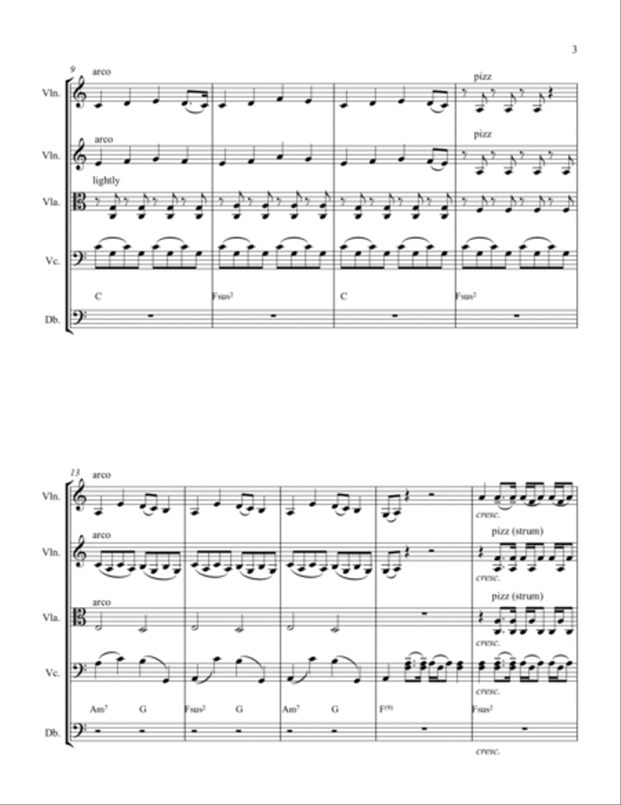 Te Prometo (falling Slowly) String Quintet scores gallery preview page 5