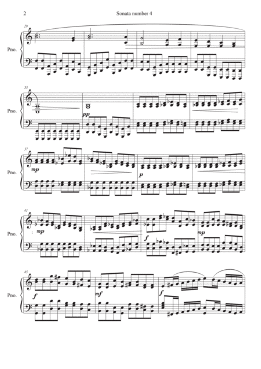Piano Sonata Number 4, Movement 3 Piano Solo scores gallery preview page 2