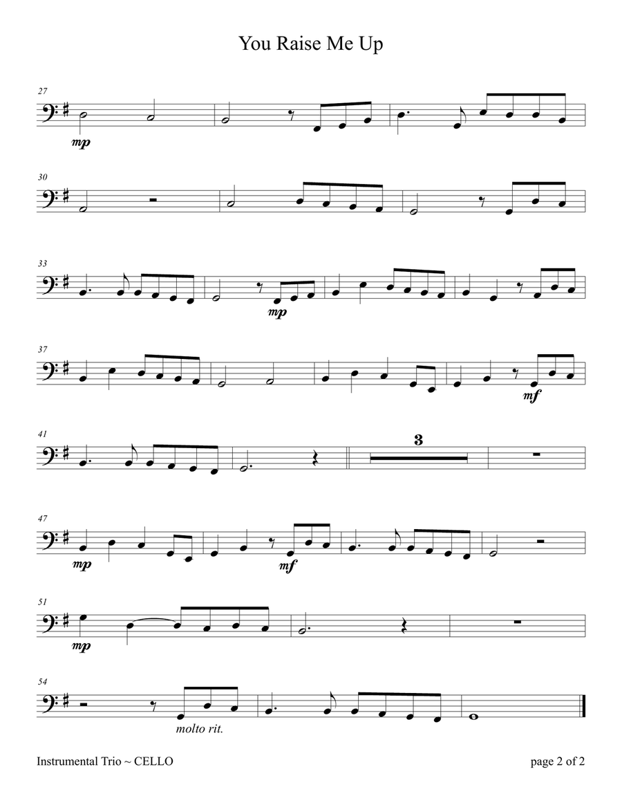 You Raise Me Up Piano Trio scores gallery preview page 2