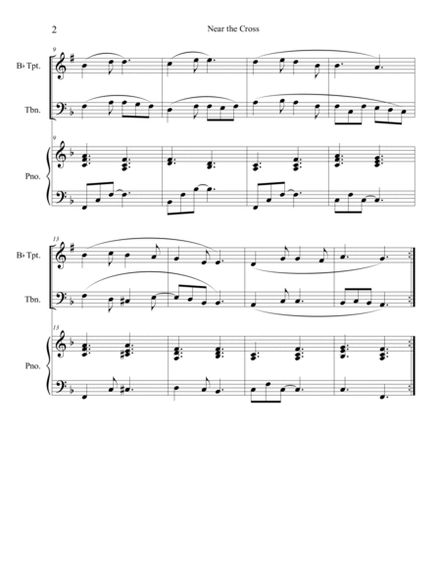 Near the Cross (trumpet and trombone duet) with optional piano accompaniment image number null