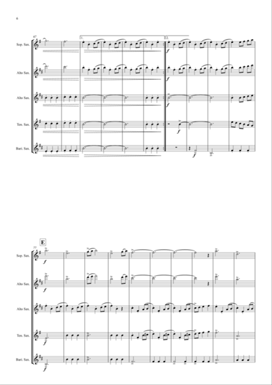 Game Of Thrones Saxophone Quartet scores gallery preview page 6