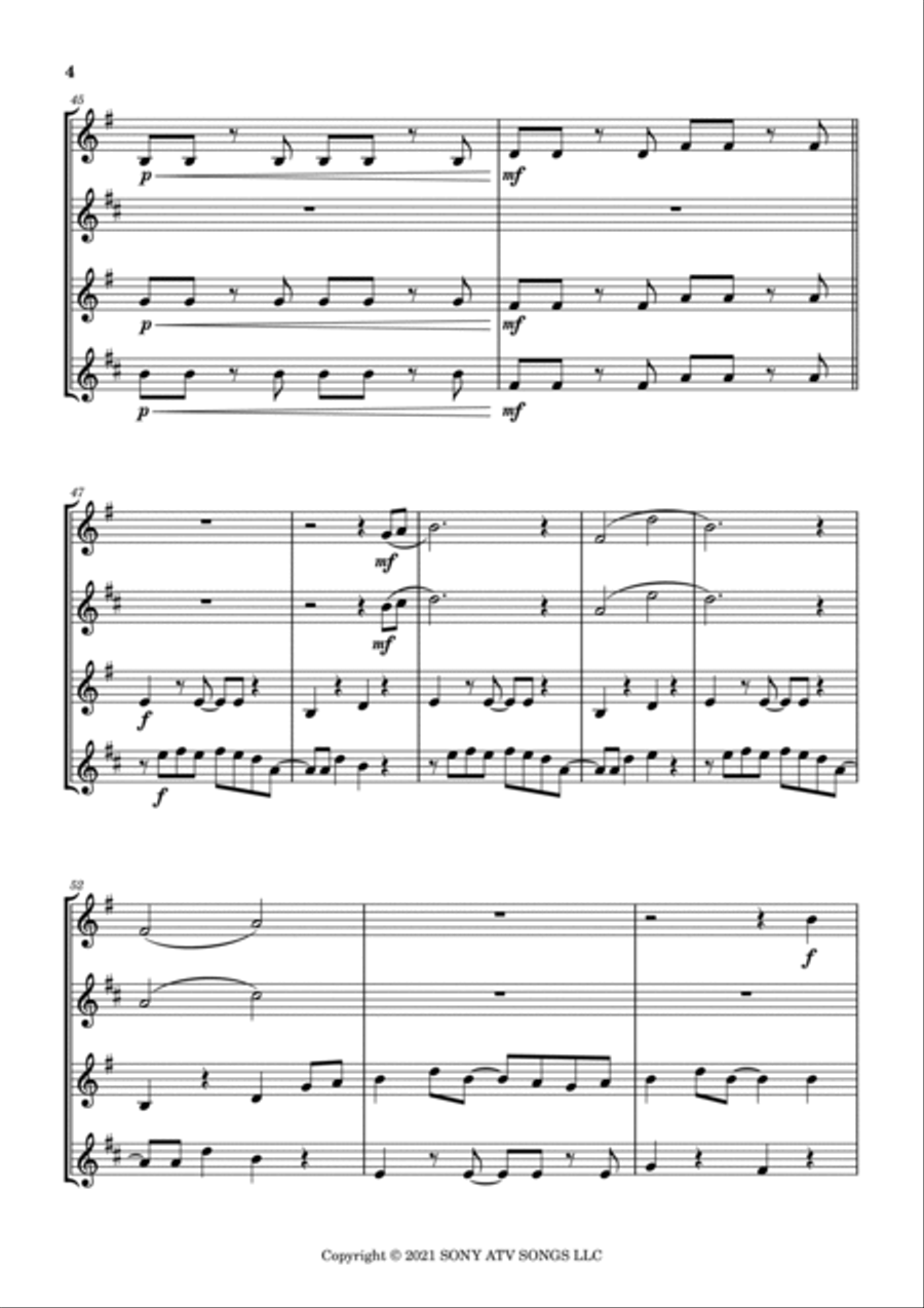 Thats What I Want - Score Only Woodwind Quartet scores gallery preview page 4