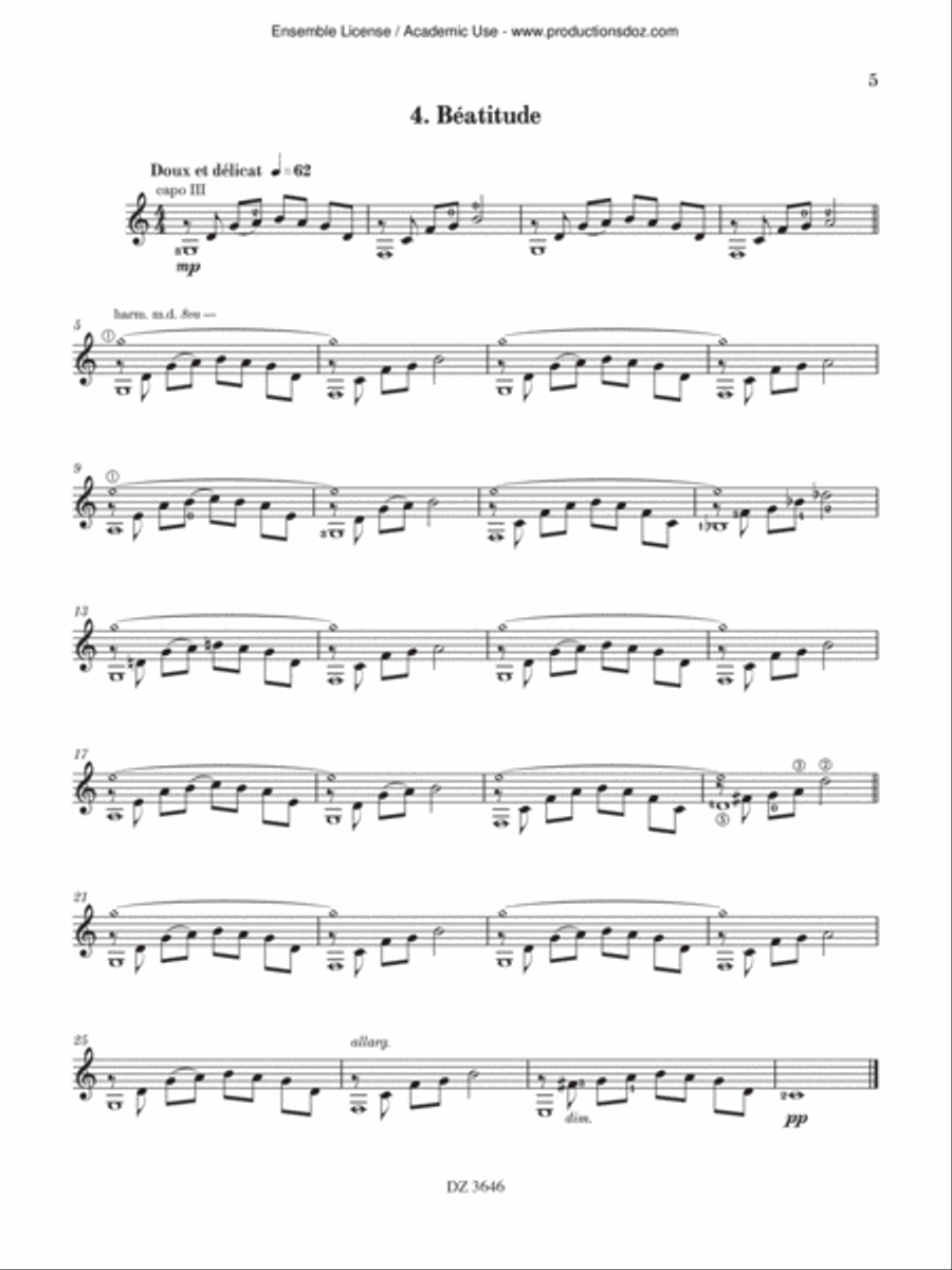 Rue des Pervenches Classical Guitar scores gallery preview page 5