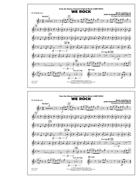 We Rock (from Disney's "Camp Rock") - Bb Tenor Sax