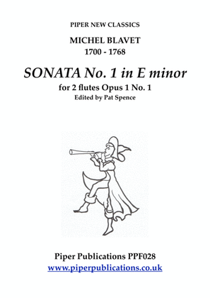 Book cover for BLAVET SONATA No. 1 IN E MINOR FOR 2 FLUTES