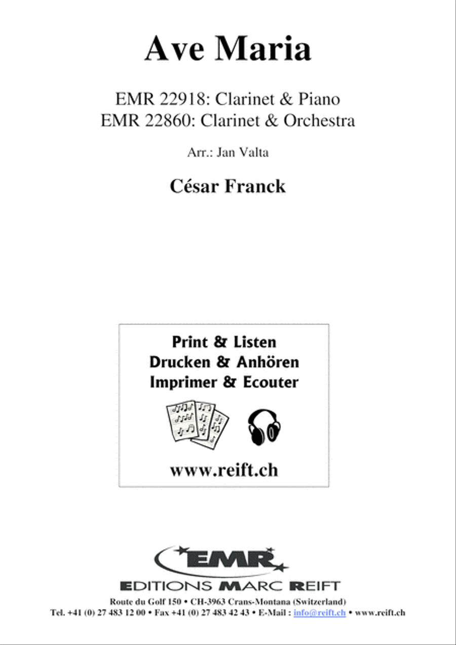 Ave Maria Ave Maria Clarinet Solo scores gallery preview page 1