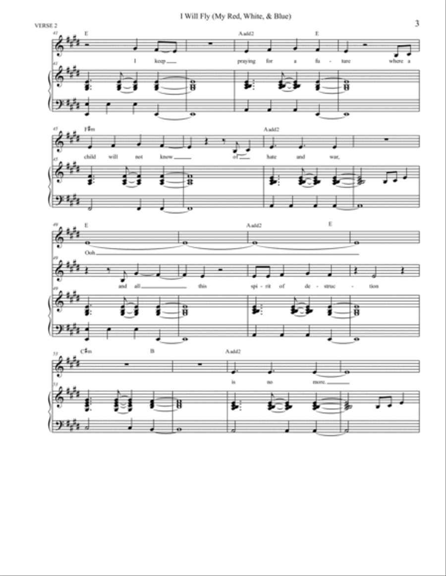 I Will Fly (My Red, White, and Blue) Choir scores gallery preview page 3