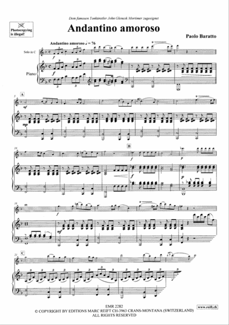 Andantino Amoroso Piano Accompaniment scores gallery preview page 3