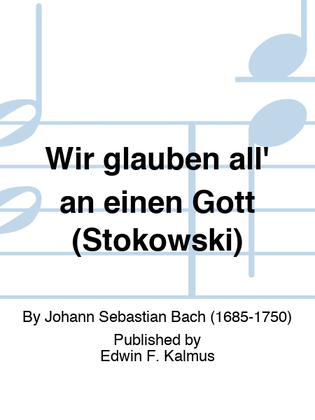 Book cover for Wir glauben all' an einen Gott (Stokowski)
