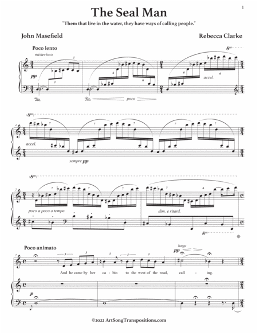 CLARKE: The Seal man (transposed up a whole step) Voice scores gallery preview page 2