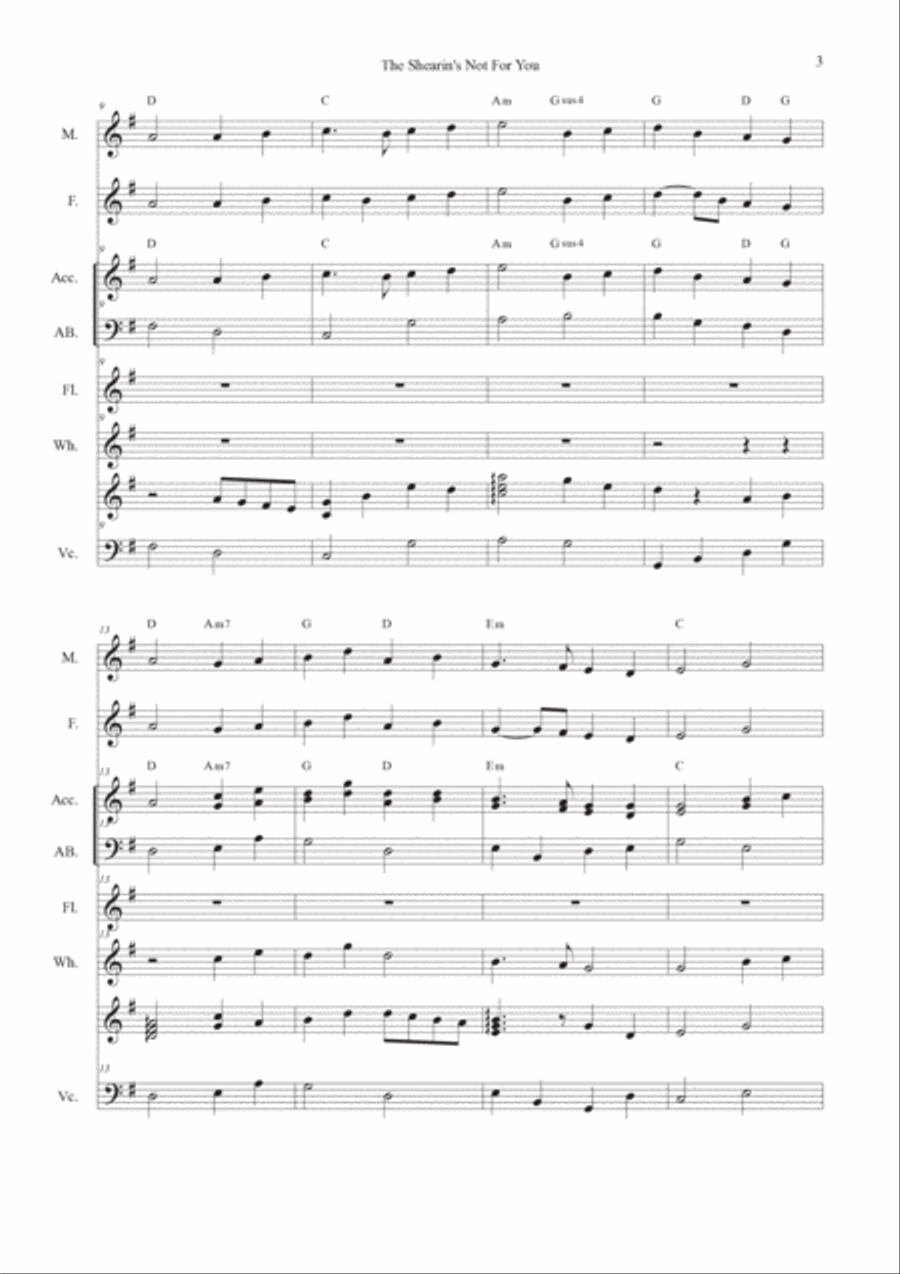 The Shearin's Not For You / Calum's Road Strathspey Small Ensemble scores gallery preview page 3