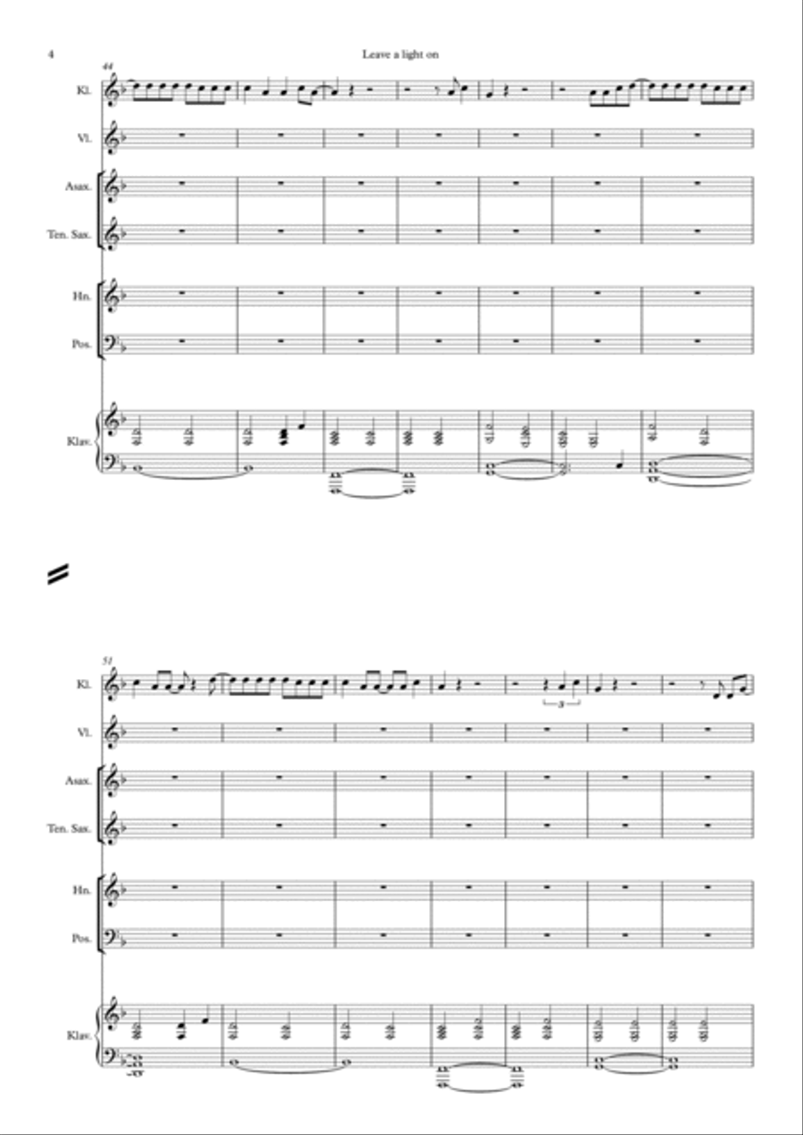 Leave A Light On Concert Band scores gallery preview page 4