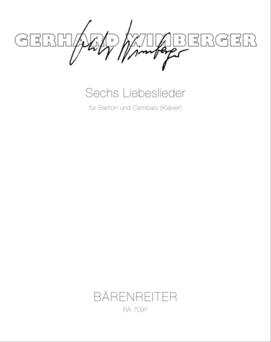 Sechs Liebeslieder Baritone Voice scores gallery preview page 1