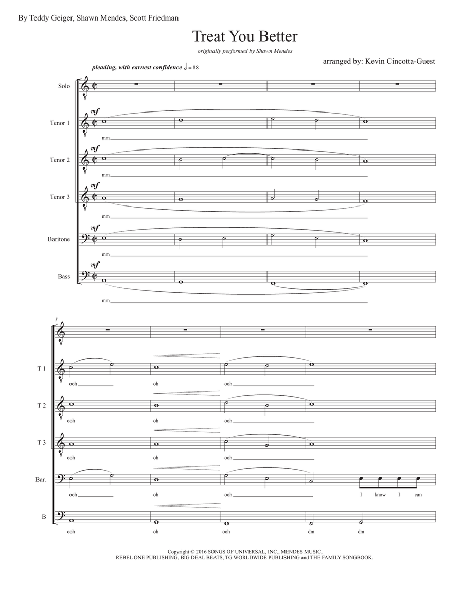 Treat You Better TTBB scores gallery preview page 1