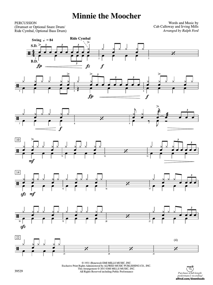 Minnie the Moocher: 1st Percussion