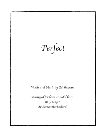 Perfect by Ed Sheeran - Lever Harp Solo