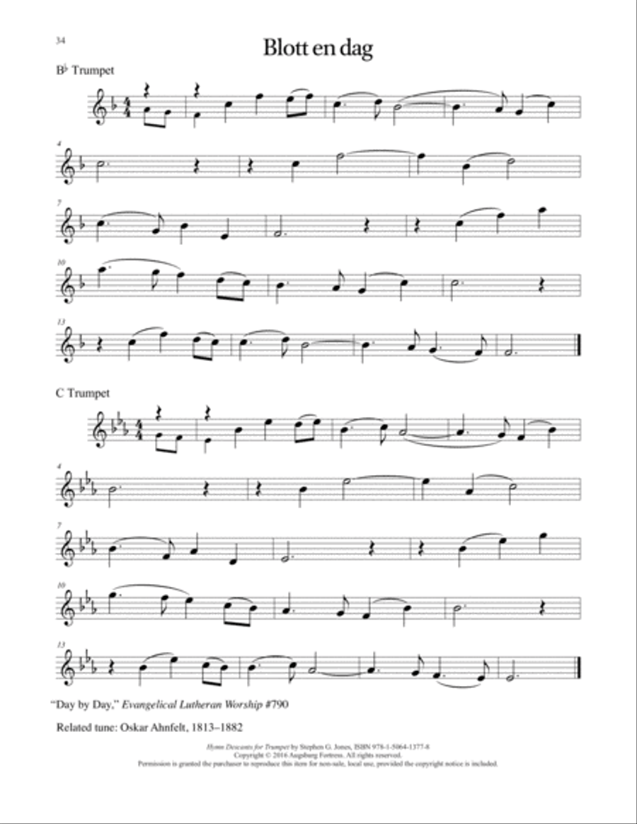 Hymn Descants for Trumpet C Trumpet scores gallery preview page 35