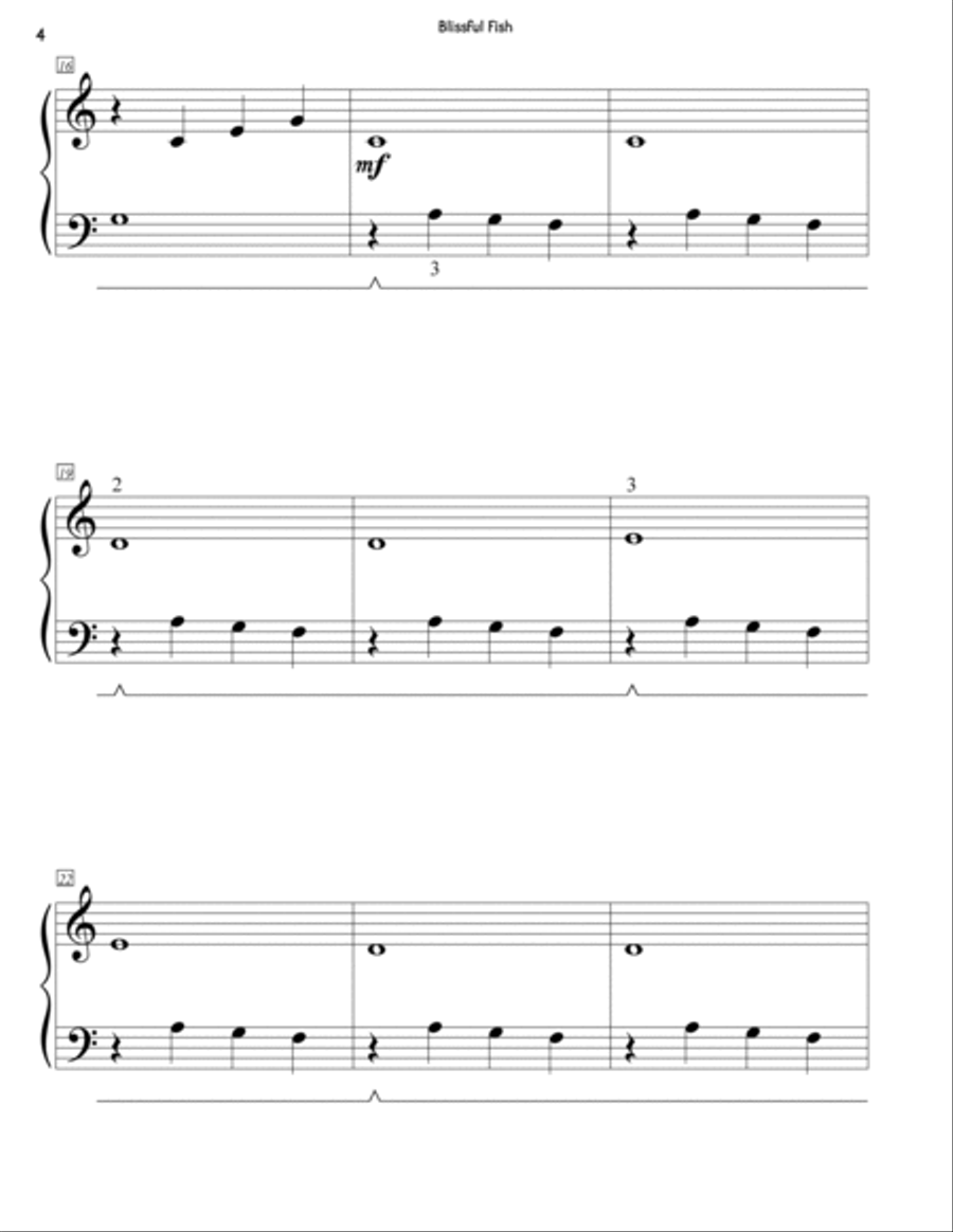 Blissful Fish Easy Piano scores gallery preview page 4