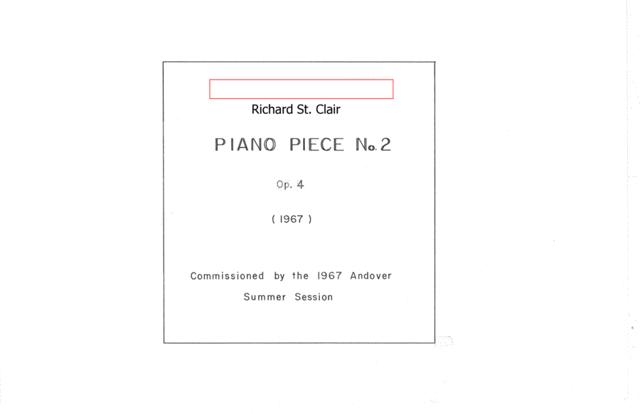 Piano Piece no. 2 for Piano Solo (1967) image number null