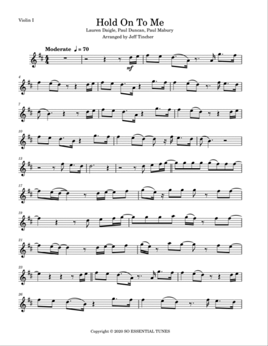 Hold On To Me Hold On To Me String Quartet scores gallery preview page 5
