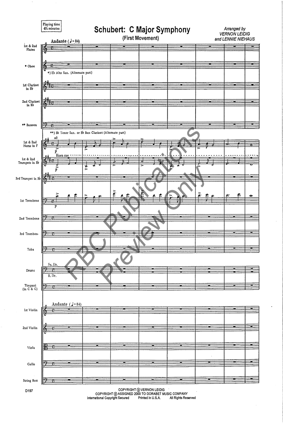 Symphony #9 In C Major Mvt. 1 Full Orchestra scores gallery preview page 4