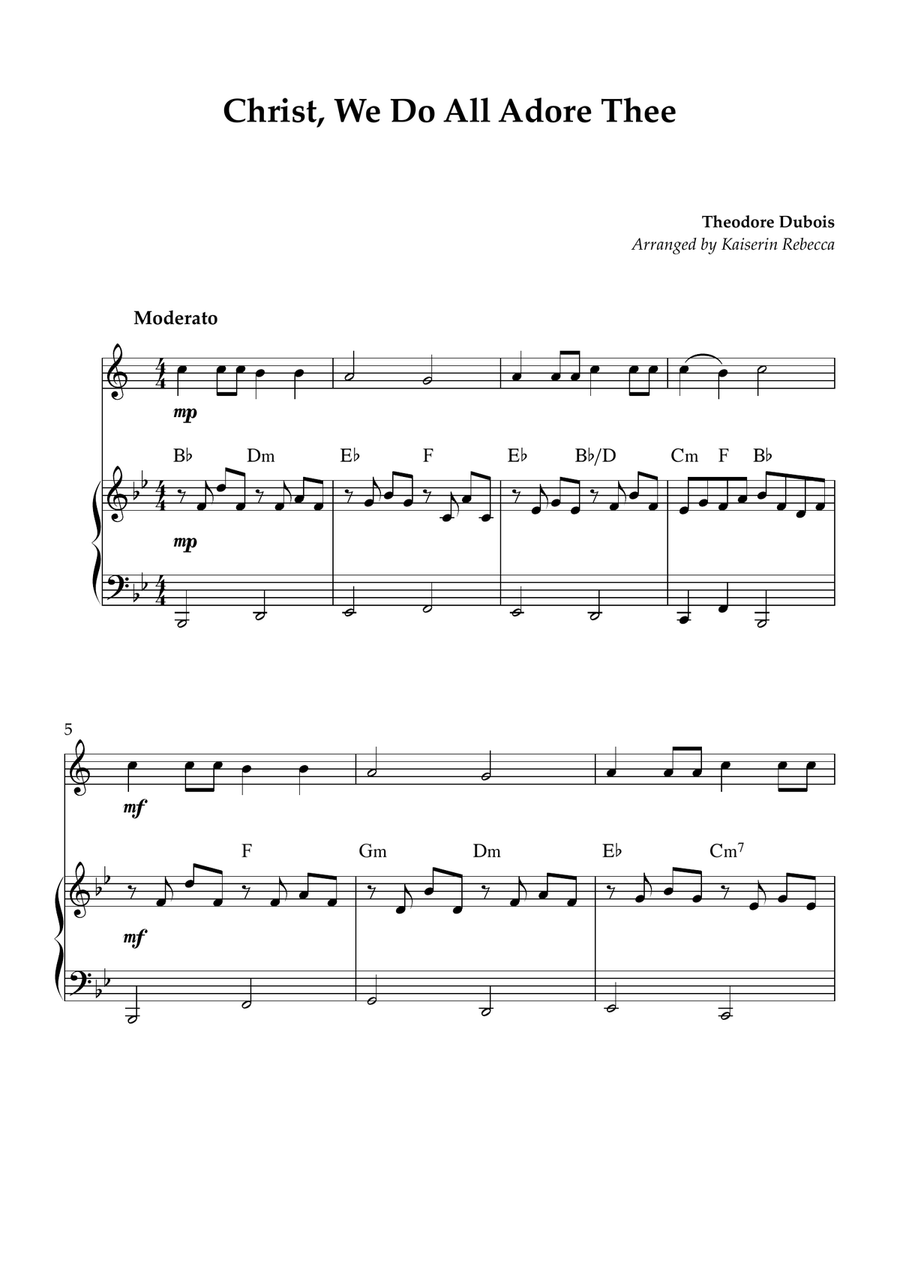 Christ, We Do All Adore Thee Tenor Saxophone scores gallery preview page 1