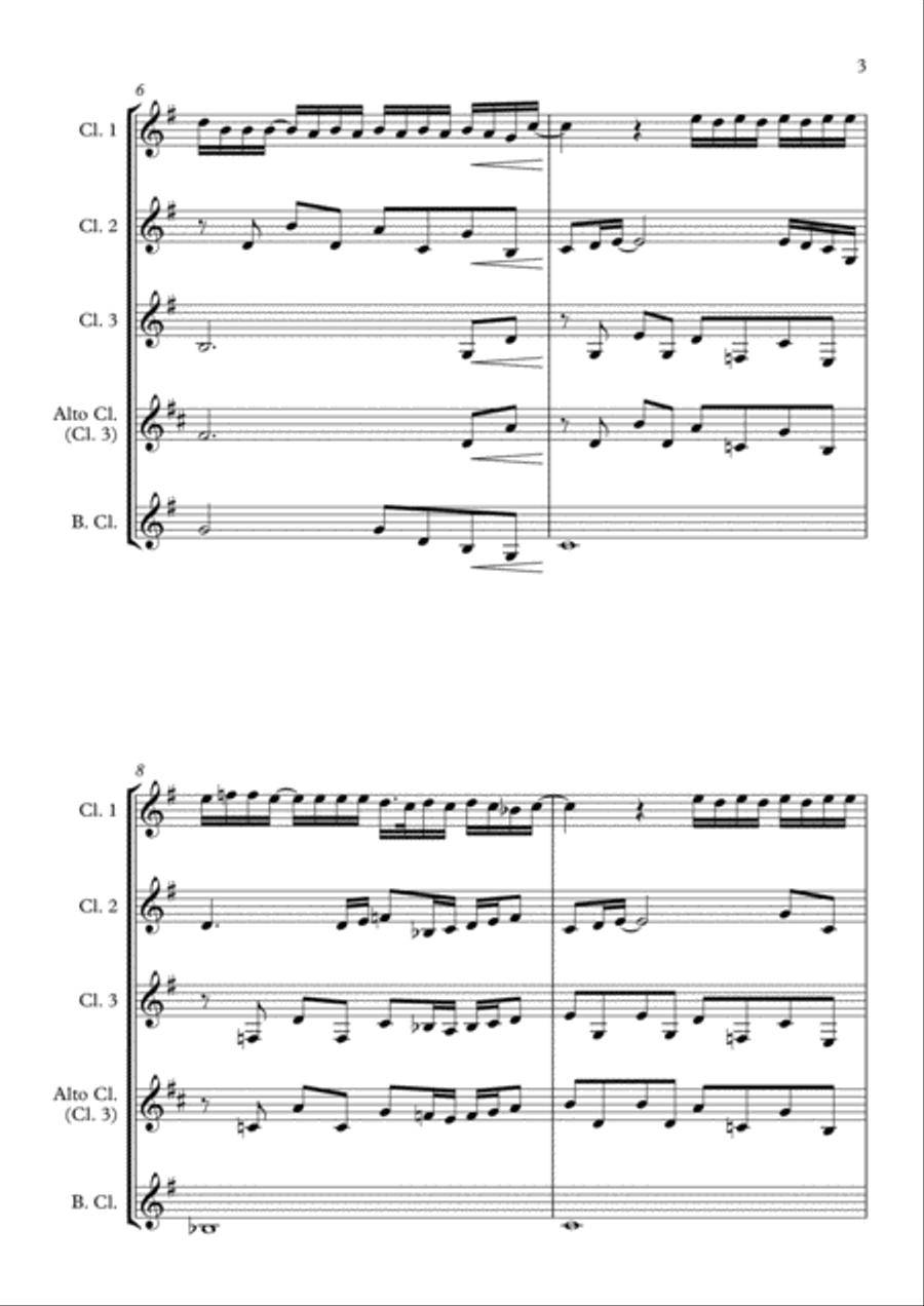 Total Eclipse Of The Heart Clarinet Quartet scores gallery preview page 3