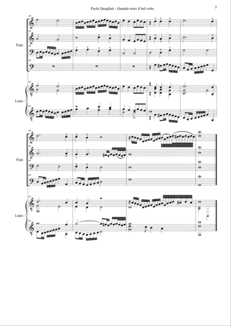 Paolo Quagliati (1555-1628) - Quando miro il bel volto 4-Part scores gallery preview page 5