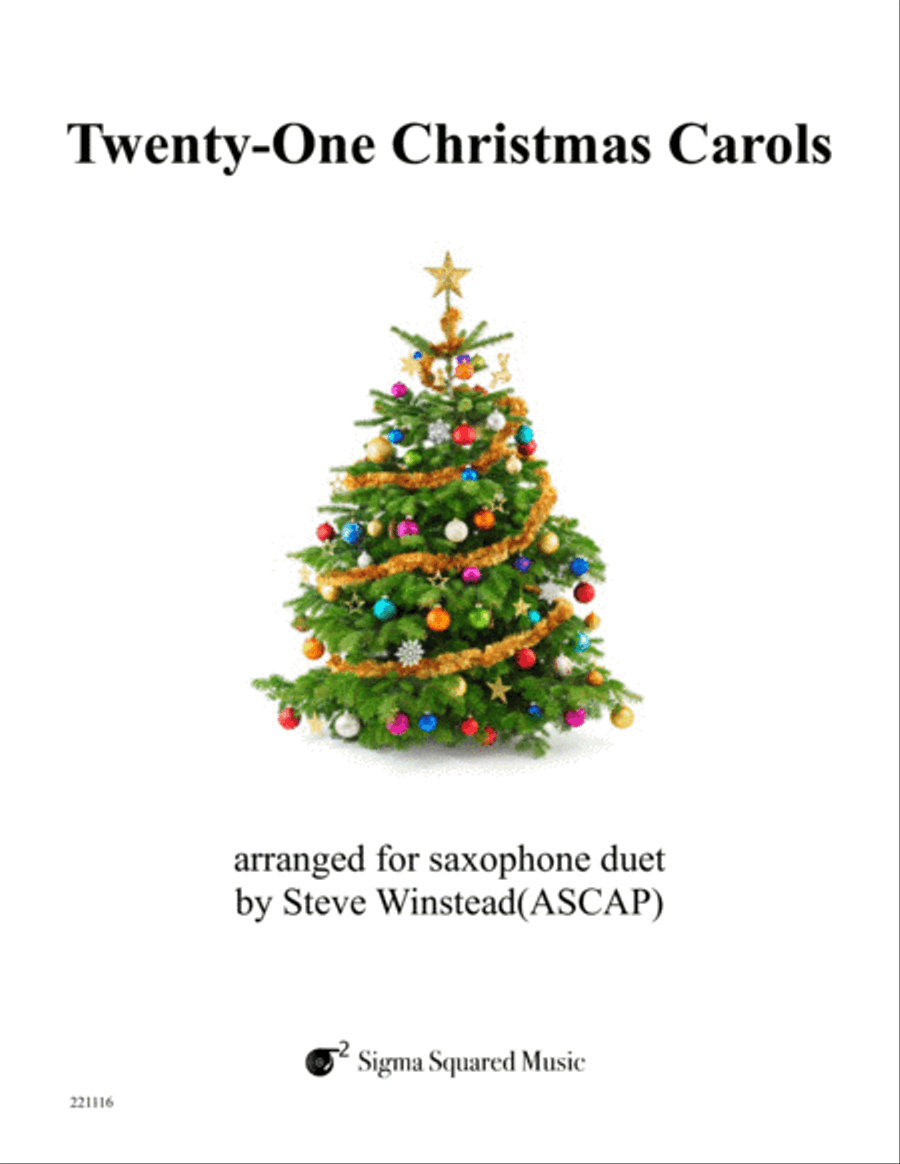 Twenty-One Christmas Carols for Saxophone Duet Woodwind Duet scores gallery preview page 1