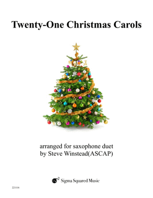 Book cover for Twenty-One Christmas Carols for Saxophone Duet