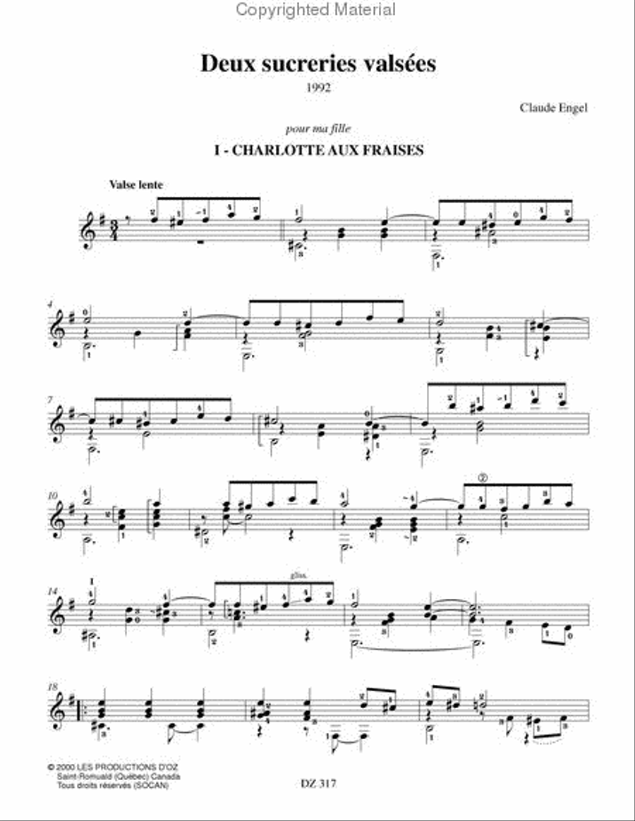 Deux sucreries valsées Classical Guitar scores gallery preview page 2