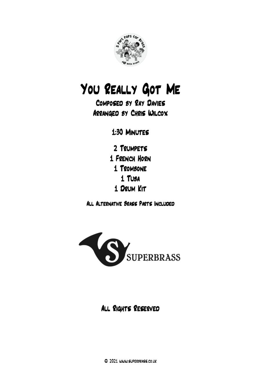 You Really Got Me You Really Got Me Euphonium scores gallery preview page 1