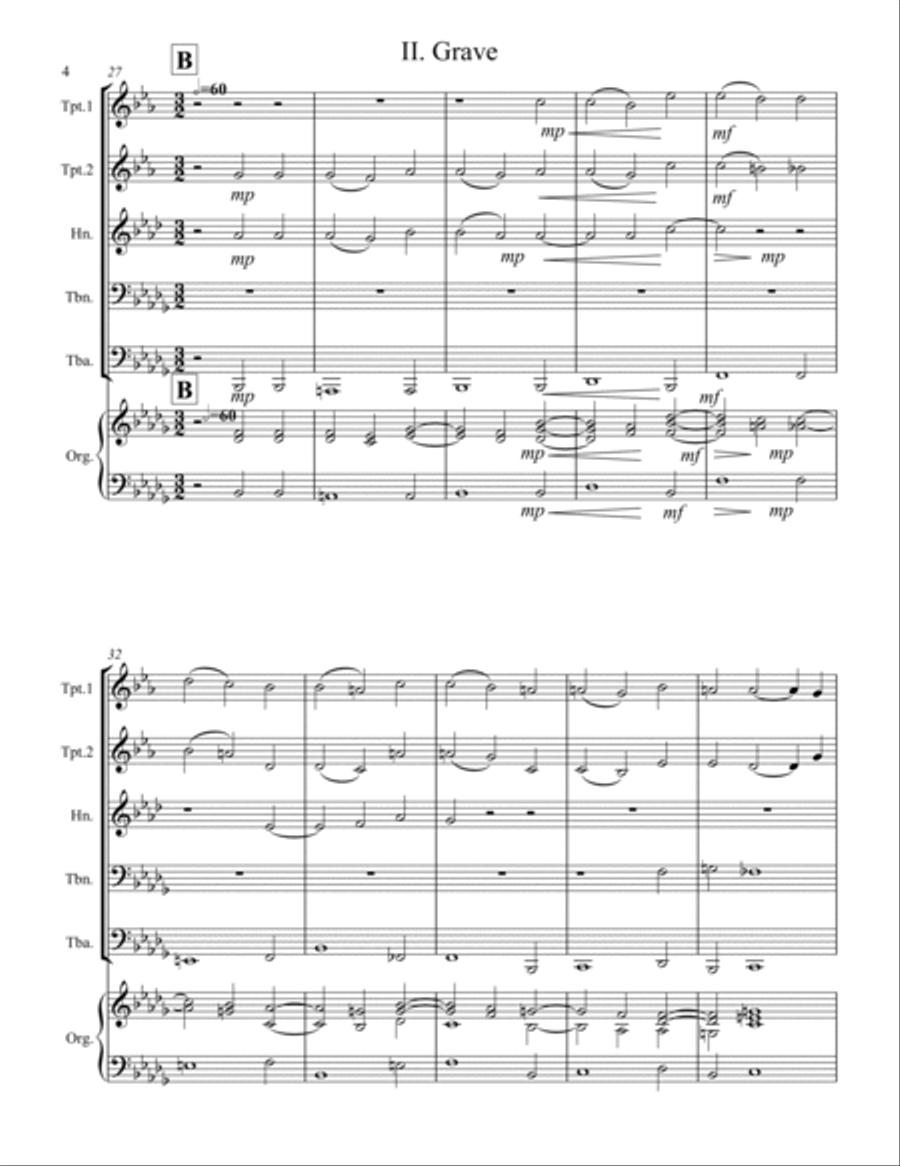 Purcell - Trio Sonata No.9 (for Brass Quintet) Brass Quintet scores gallery preview page 5