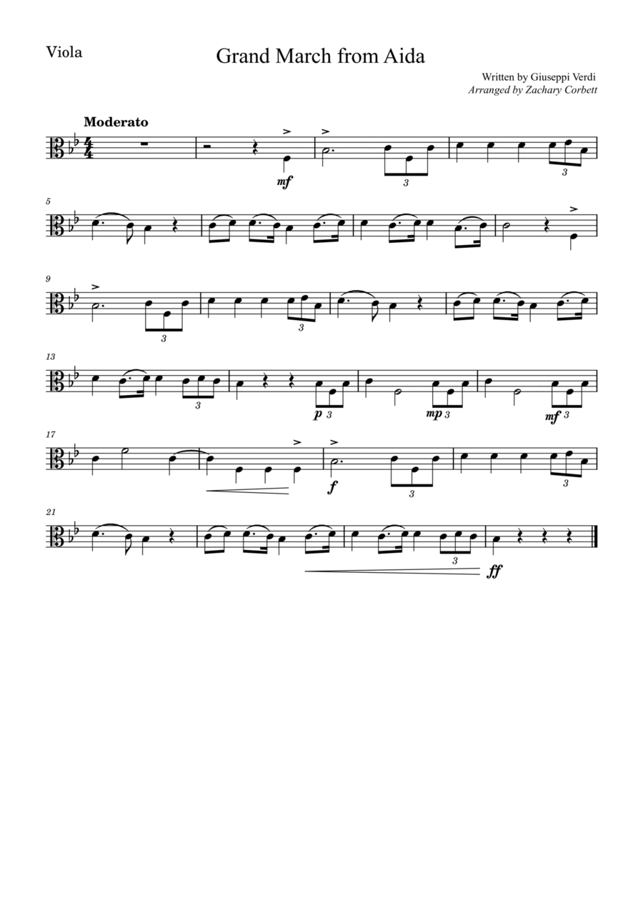 Grand March from Aida Viola Solo scores gallery preview page 1