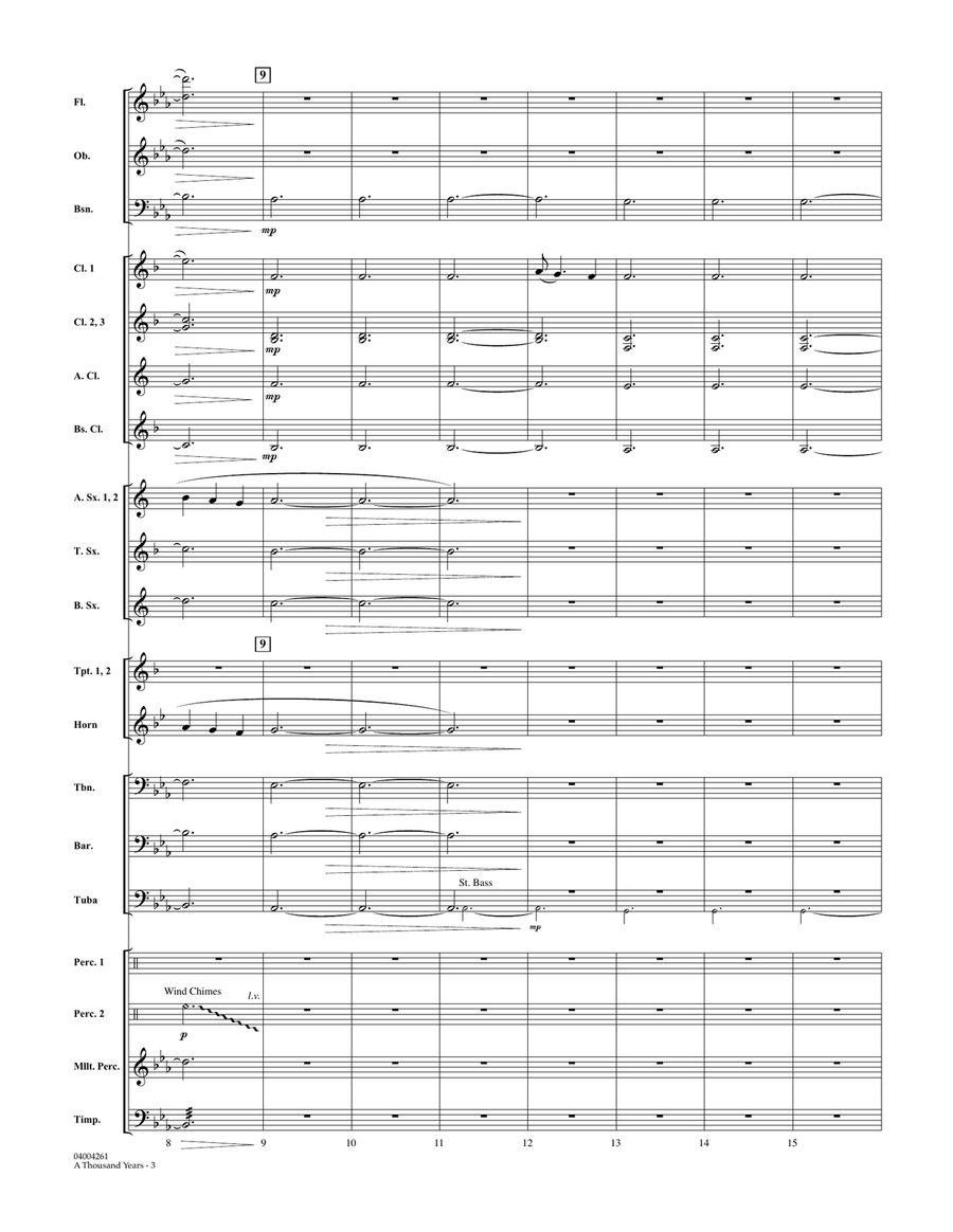 A Thousand Years (from The Twilight Saga: Breaking Dawn, Pt 1) - Conductor Score (Full Score) Concert Band scores gallery preview page 3
