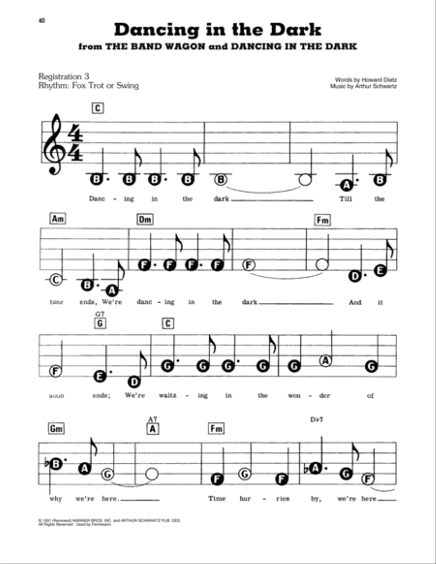 Dancing In The Dark Electronic Keyboard scores gallery preview page 1