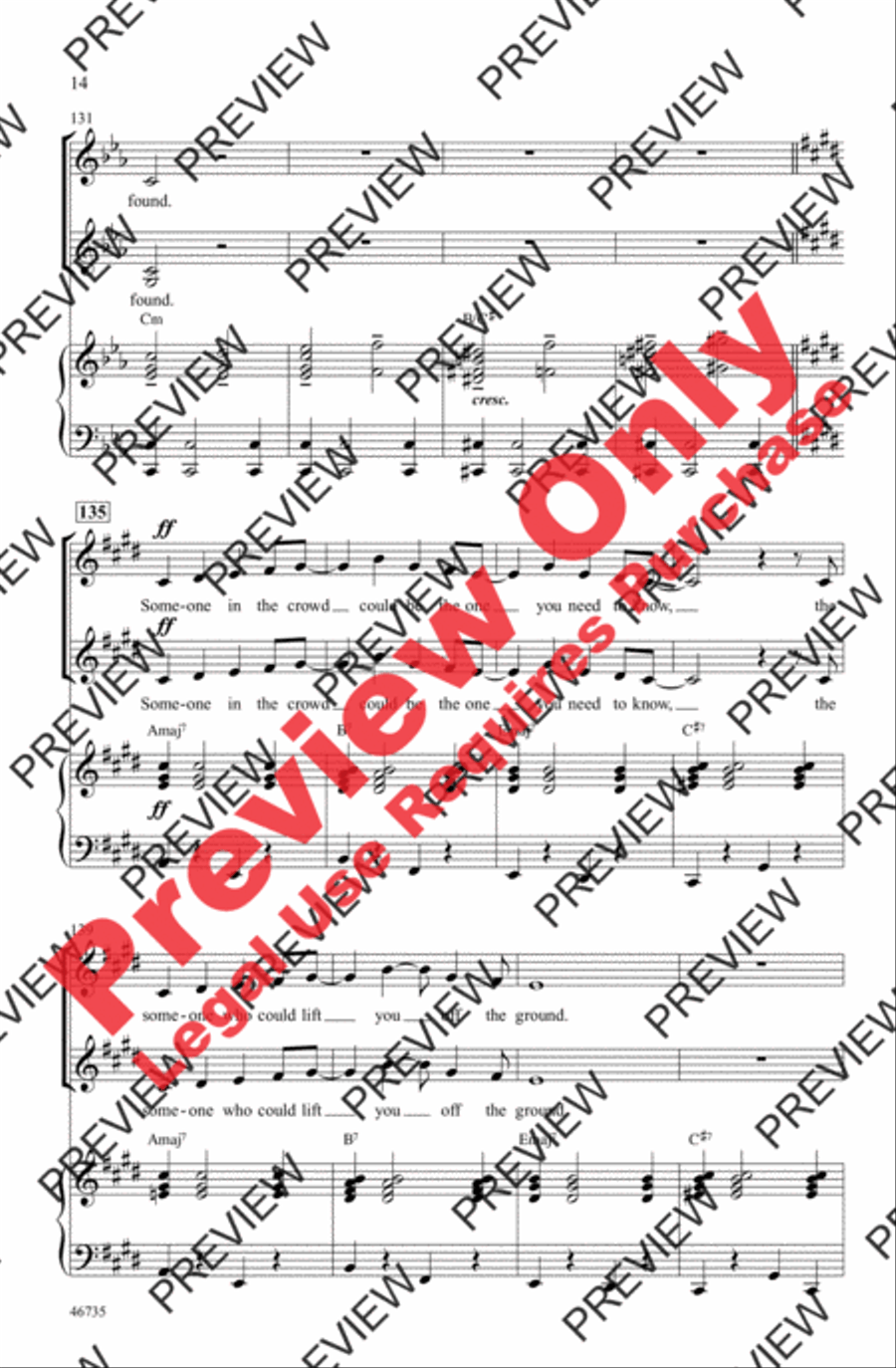 Someone in the Crowd by Pasek and Paul SSAA - Sheet Music page 14