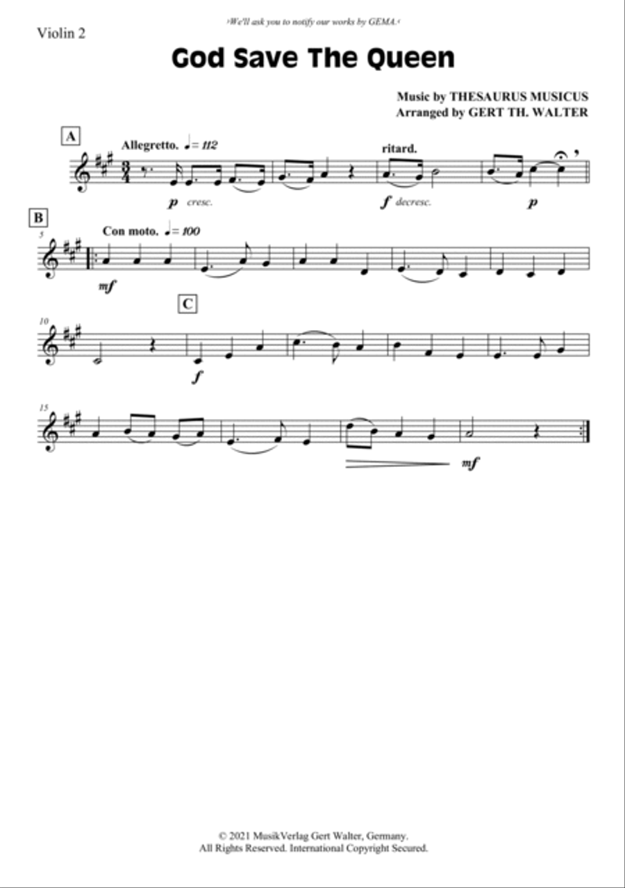 God Save The Queen String Orchestra scores gallery preview page 4