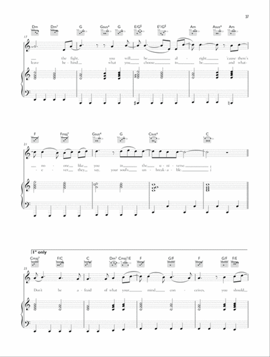 Invincible Piano, Vocal, Guitar scores gallery preview page 2
