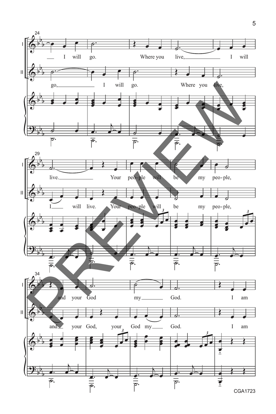 I Am Home (Unison/Two-part) Unison Choir scores gallery preview page 4