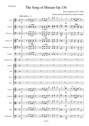 Schubert - The Song of Miriam Op.136 - Full Score