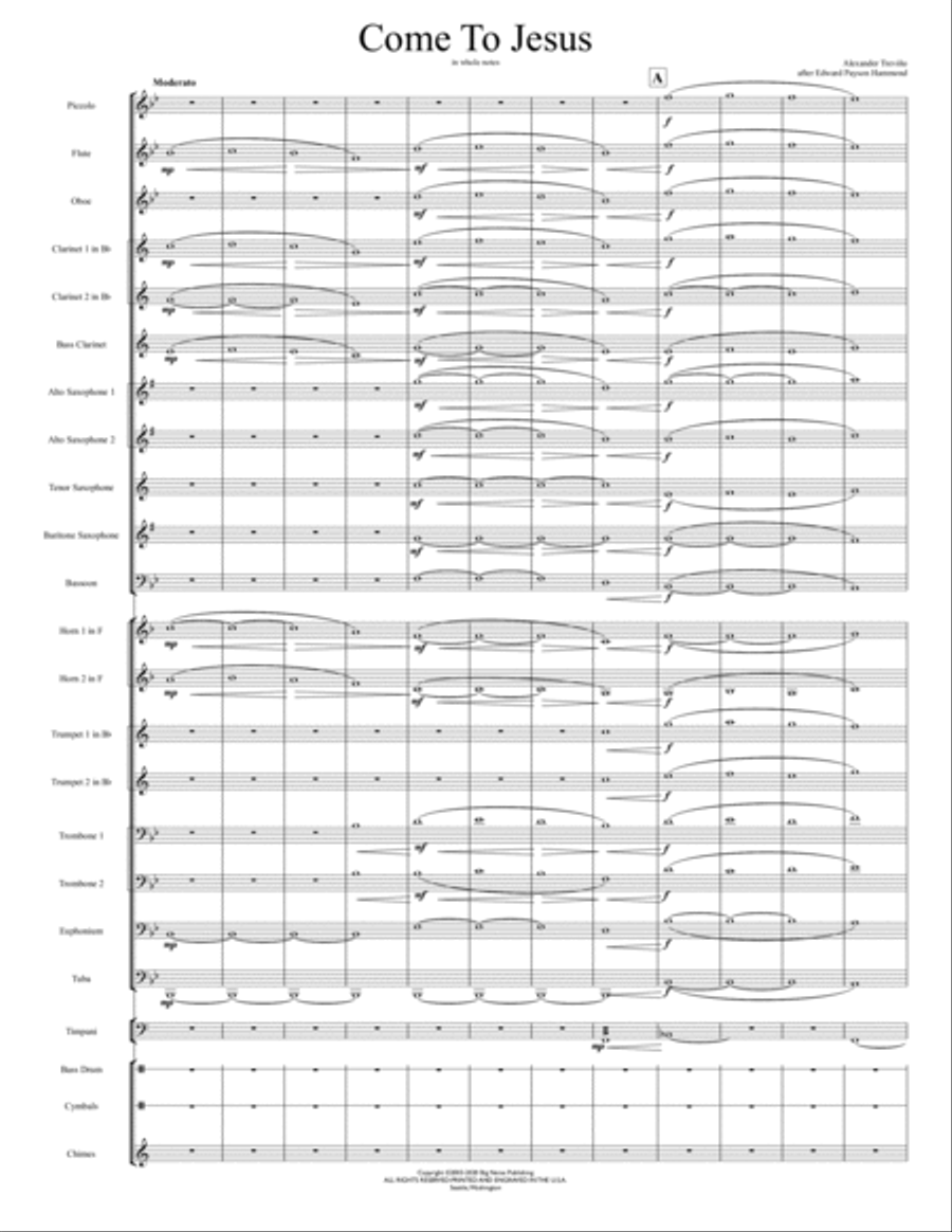 Come To Jesus (in Whole Notes) Concert Band scores gallery preview page 5