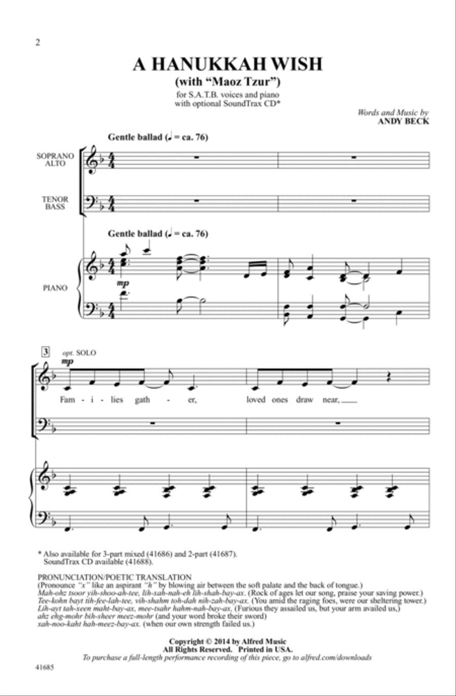 A Hanukkah Wish A Hanukkah Wish Choir scores gallery preview page 1